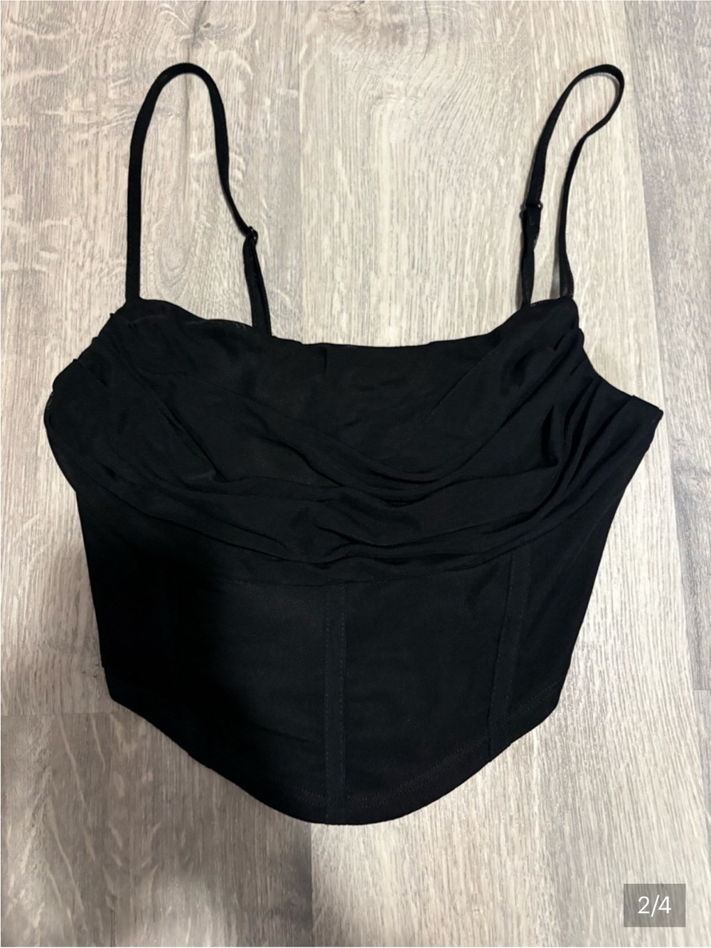 3 for $14 SHEIN Black Draped Corset-Style Cami size xs